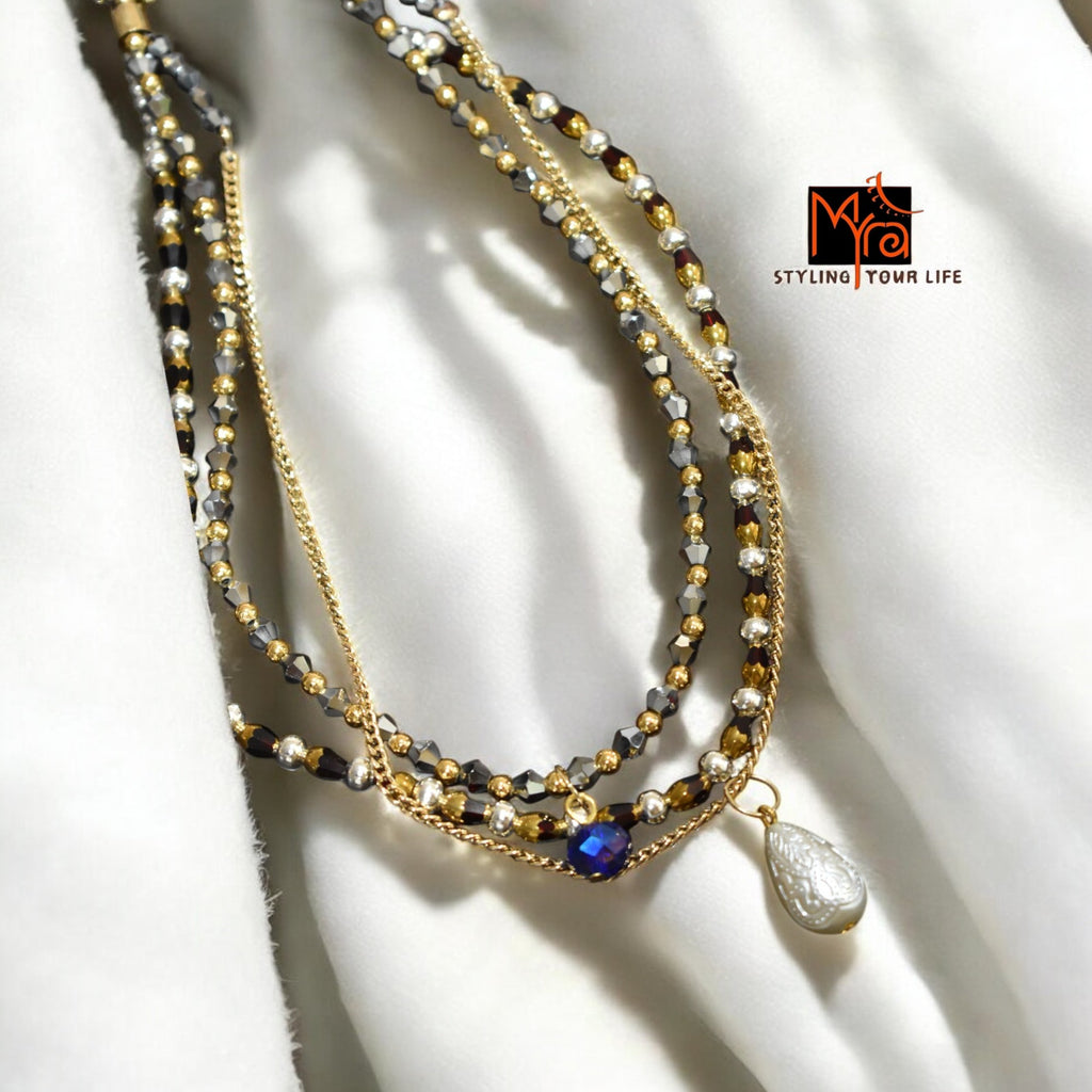 Golden Bead Chain Necklace – German Silver Layered Necklace