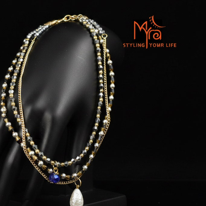 Golden Bead Chain Necklace – German Silver Layered Necklace