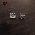 Silver 'Love' Stud Earrings