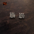 Silver 'Love' Stud Earrings