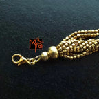 Bunch of Brass and Stone Bracelet : Red