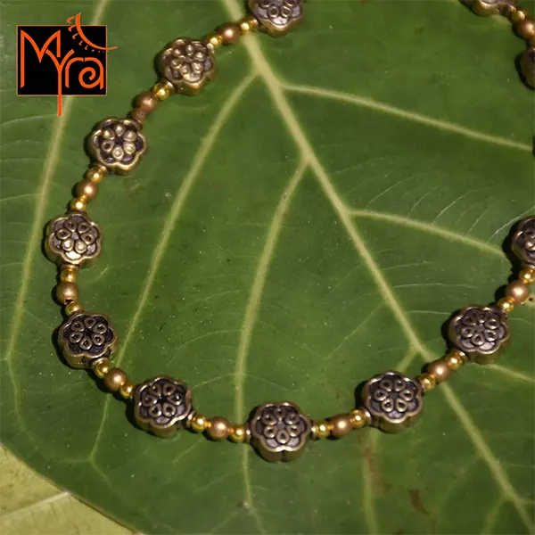 Abstract Golden Charm Anklet