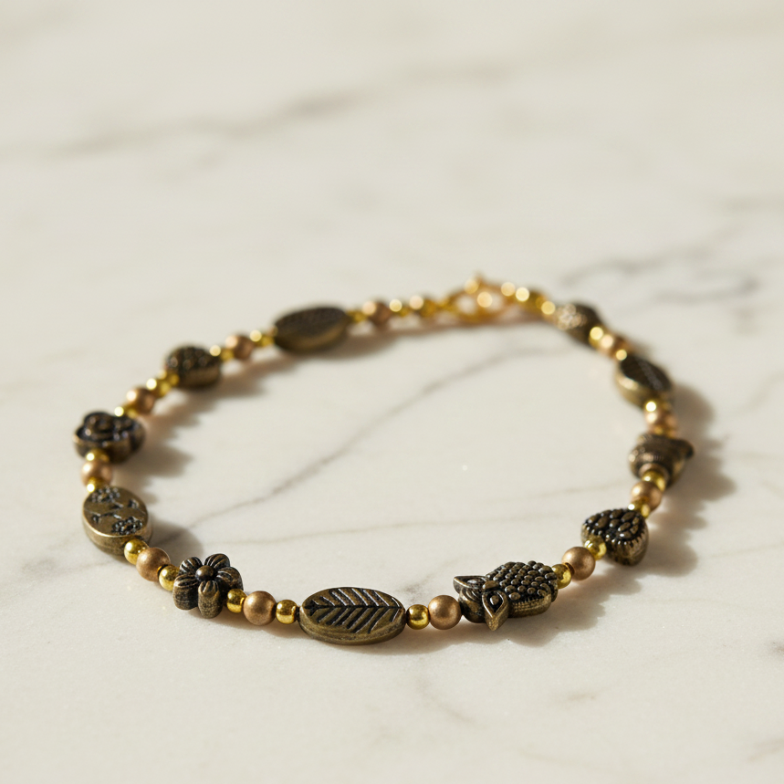 Mixed Golden Charms Anklet
