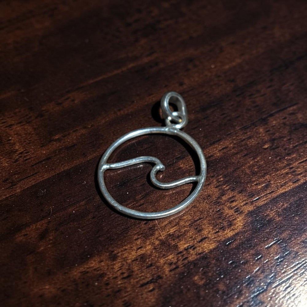 Handcrafted pure silver wave pendant online India MYRA