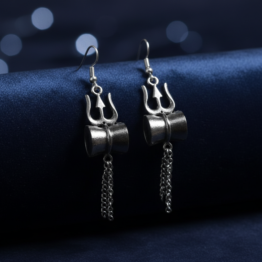 Chain Enhanced Dumroo Earrings