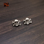 Silver Caution Stud Earrings