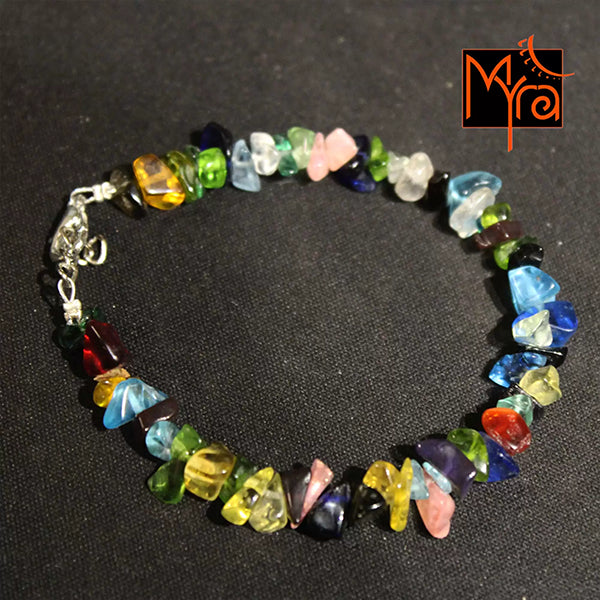 Translucent Multicolor Uncut Stone Bracelet