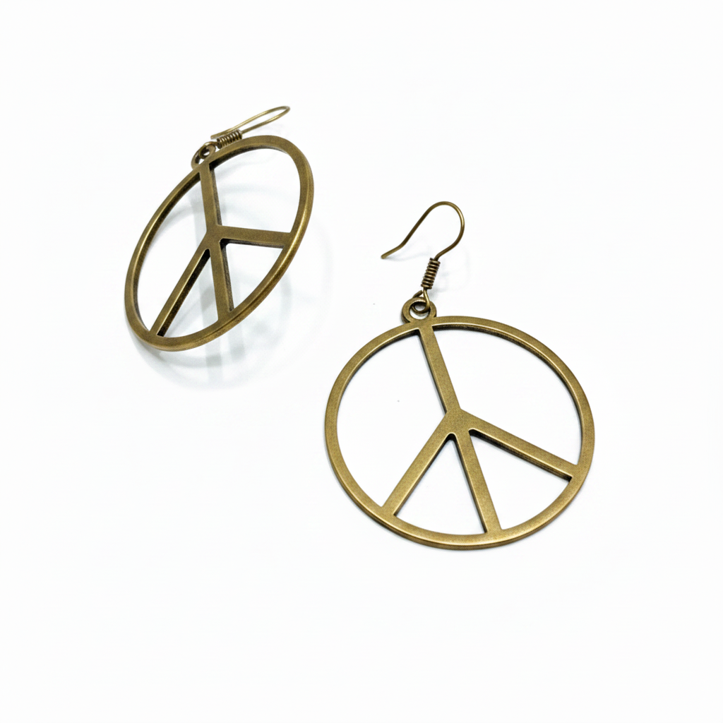 Golden Peace | Brass Earrings