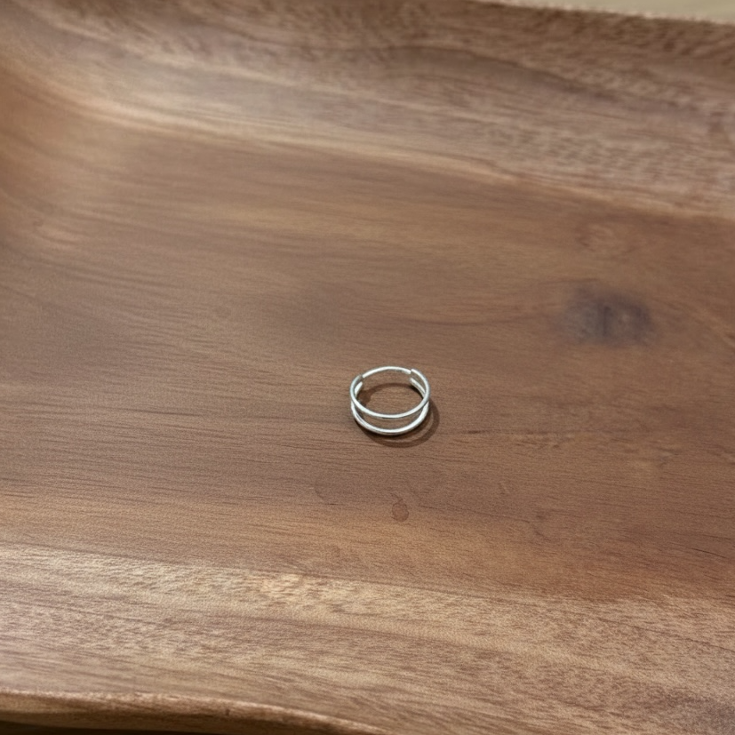 Twin Orbit Silver Nose Ring – 92.5 Sterling Silver (silver color)