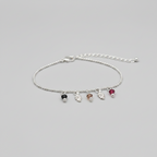 Handcrafted Chain Anklet with Stone Danglers