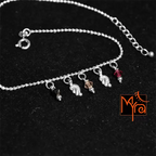 Chain Anklet with Stone Danglers