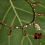 Long Feather Charm Golden Anklet