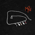 Chain Anklet with Stone Danglers