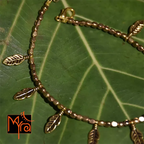 Long Feather Charm Golden Anklet