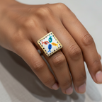 Machh Rani | Mach Handpainted Brass Ring