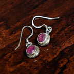 Silver Simulated Ruby Earrings