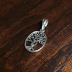 Handcrafted pure silver tree of life pendant India MYRA