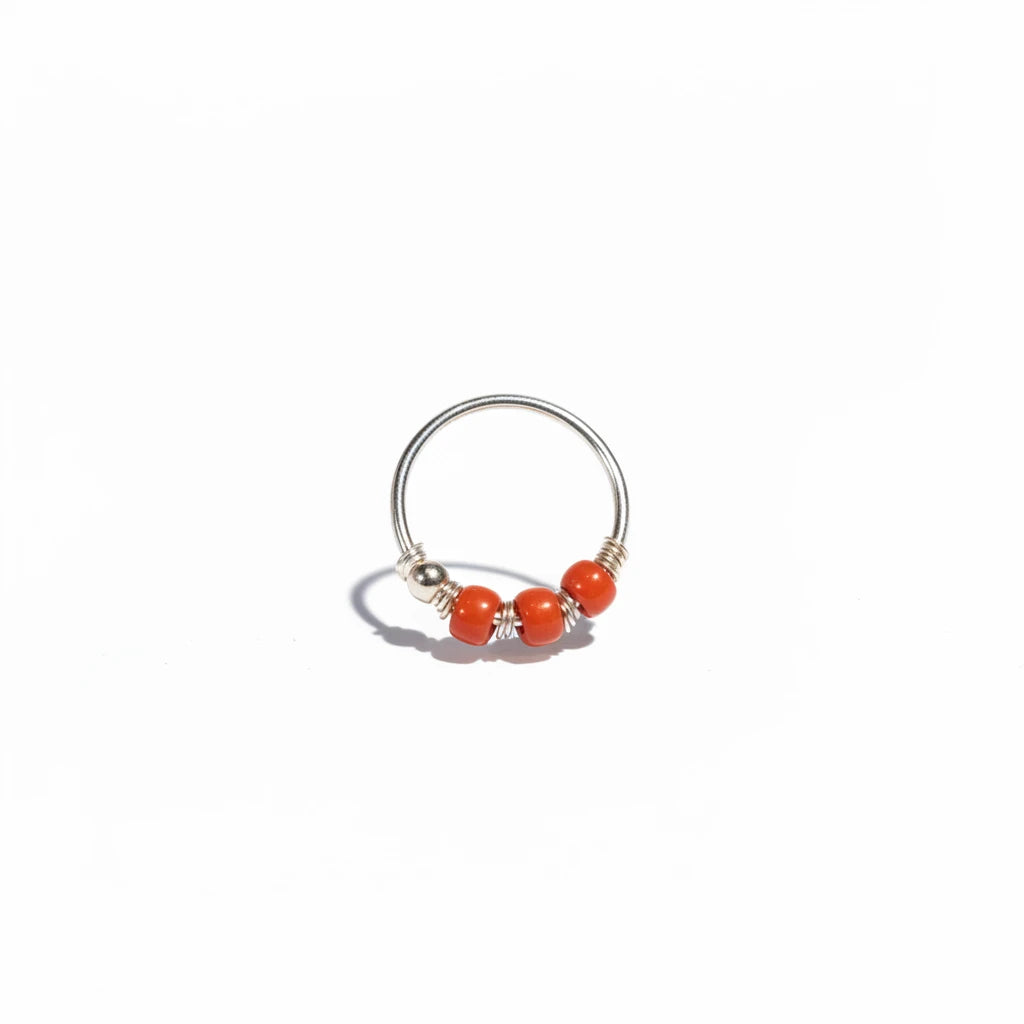 Crimson Bloom Nose Ring 92.5 sterling silver pure silver MYRA