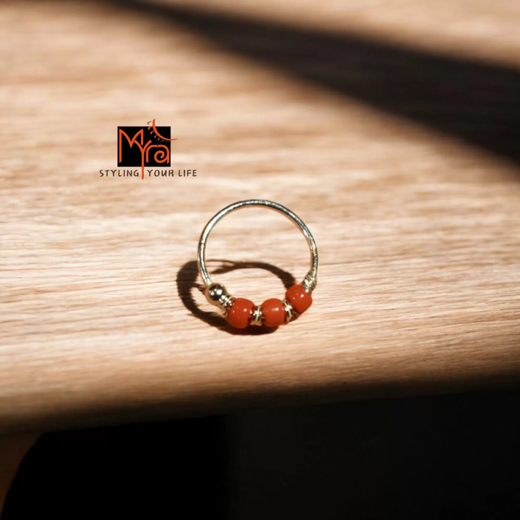 Crimson Bloom Nose Ring 92.5 sterling silver pure silver MYRA