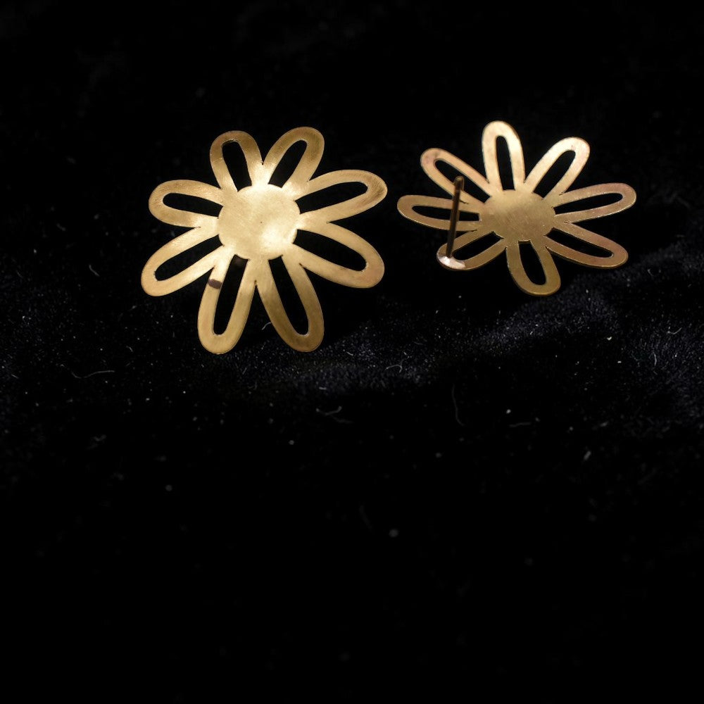 Phool - Big Flower Brass Ear Studs
