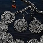 Vintage Floral Choker Set : Silver