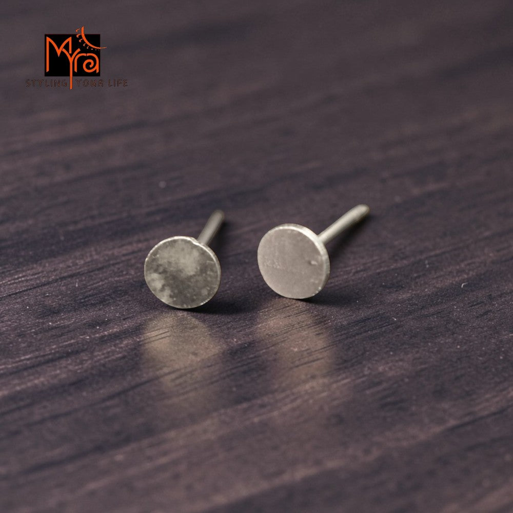 Silver Circle Stud Earrings