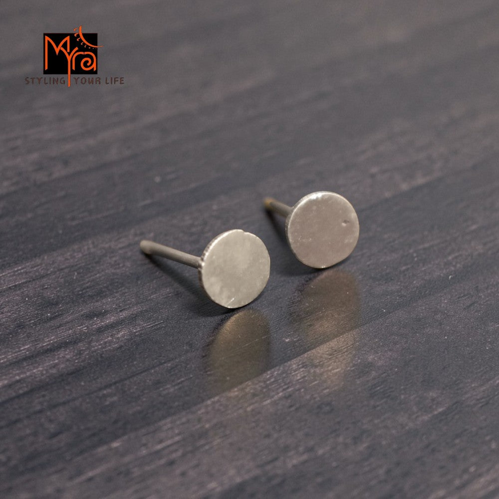 Silver Circle Stud Earrings