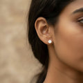 Silver Circle Stud Earrings