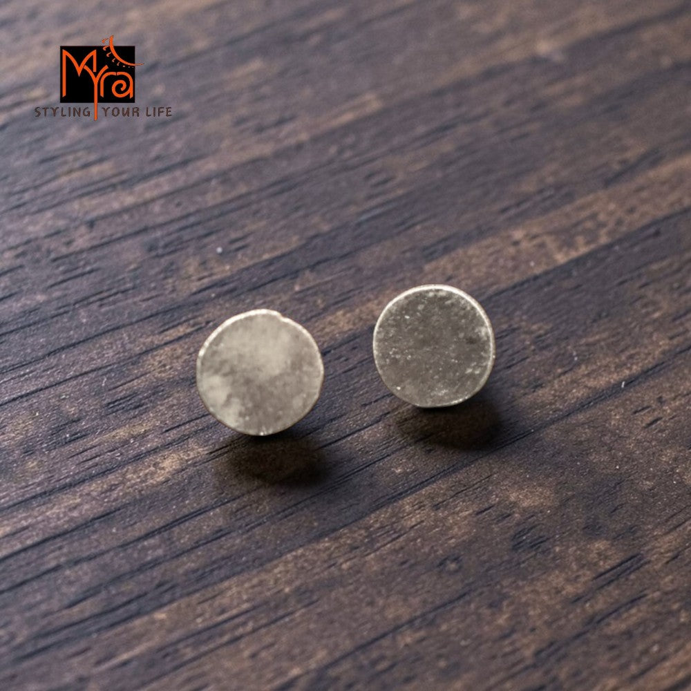 Silver Circle Stud Earrings