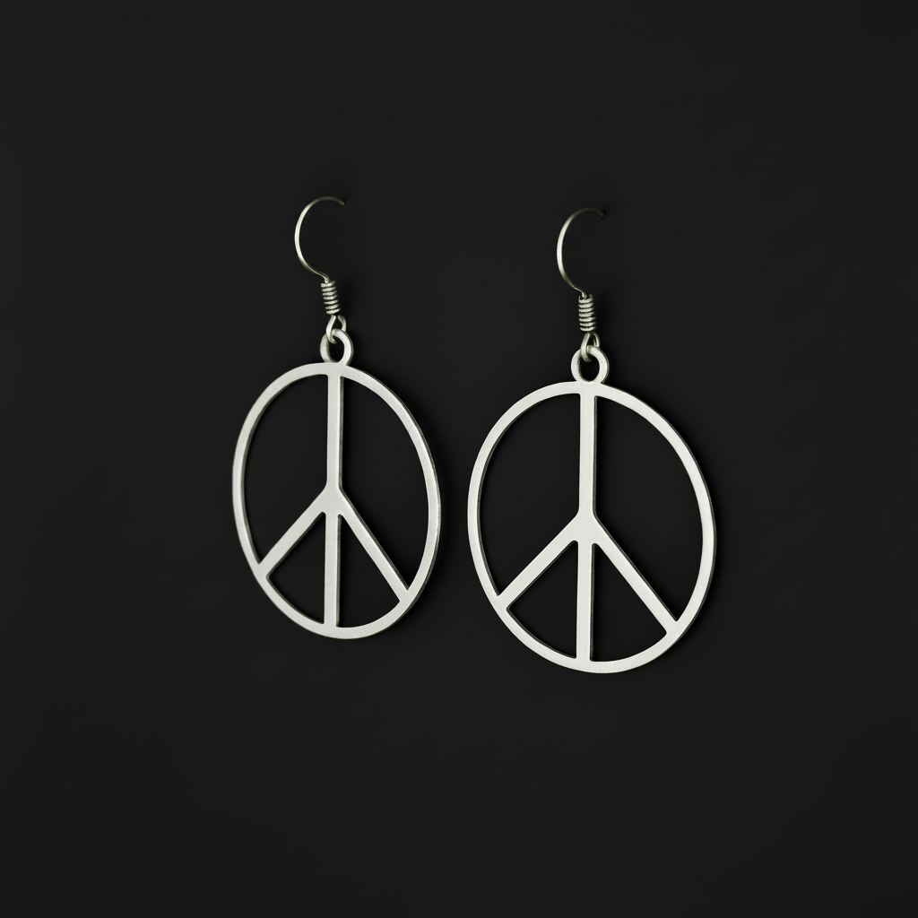 Silver Peace | Brass Silver Polish Earrings