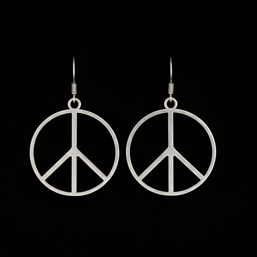 Silver Peace | Brass Silver Polish Earrings