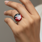 Pujor Kashphool | Kashphool Handpainted Brass Ring