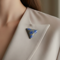 Neel Tirkon | Blue HandpaintedTriangle Brooch