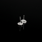 Abstract Illusion Sterling Silver Ear Tops