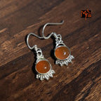 Silver Carnelian Drop Earrings