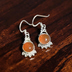 Silver Carnelian Drop Earrings