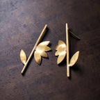 Pallavi - Stick and Leaves Brass Ear Studs