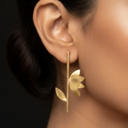 Pallavi - Stick and Leaves Brass Ear Studs
