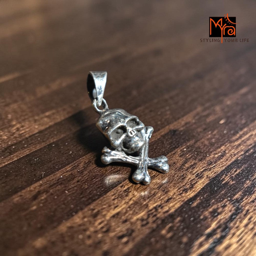 Silver Skull & Bones Pendant