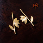 Pallavi - Stick and Leaves Brass Ear Studs