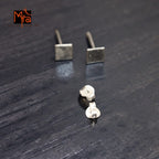 Silver Square Stud Earrings