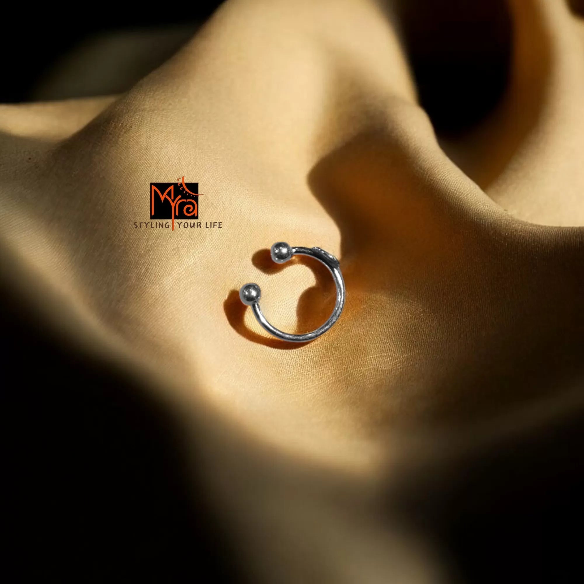 Dot Zen Clip-On Septum Ring 92.5 sterling silver no piercing MYRA