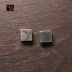 Silver Square Stud Earrings