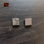 Silver Square Stud Earrings