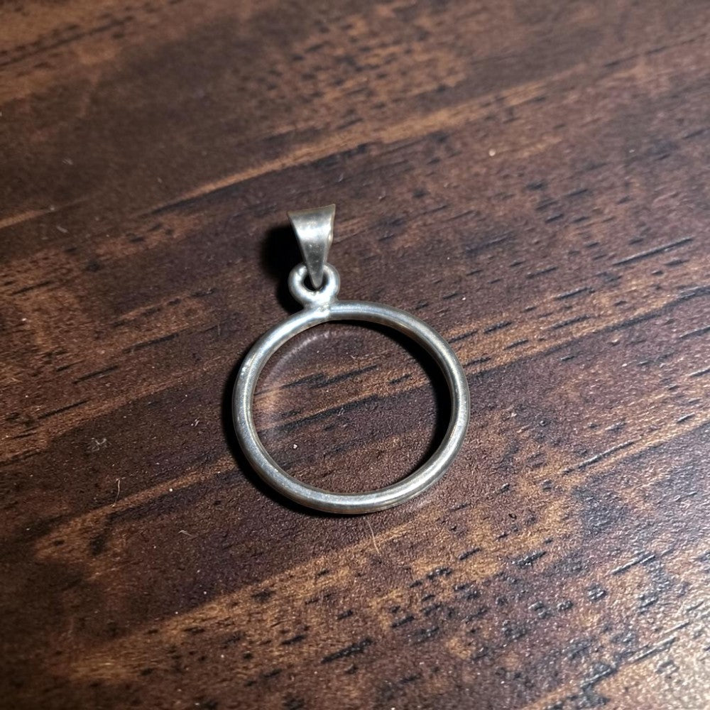 Buy minimal silver round pendant India MYRA
