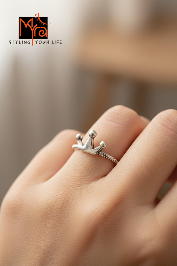 Crown Motif on Band Ring