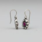 Lal Sada | Ruby And White Stone Earrings