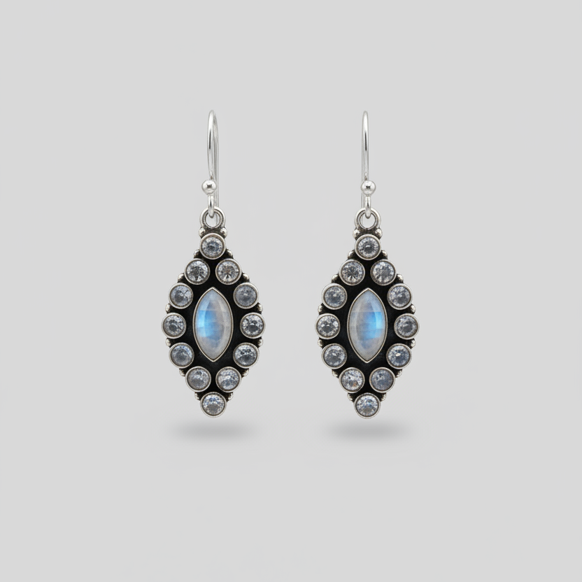 Chandmoni | Moonstone Sterling Silver Earrings