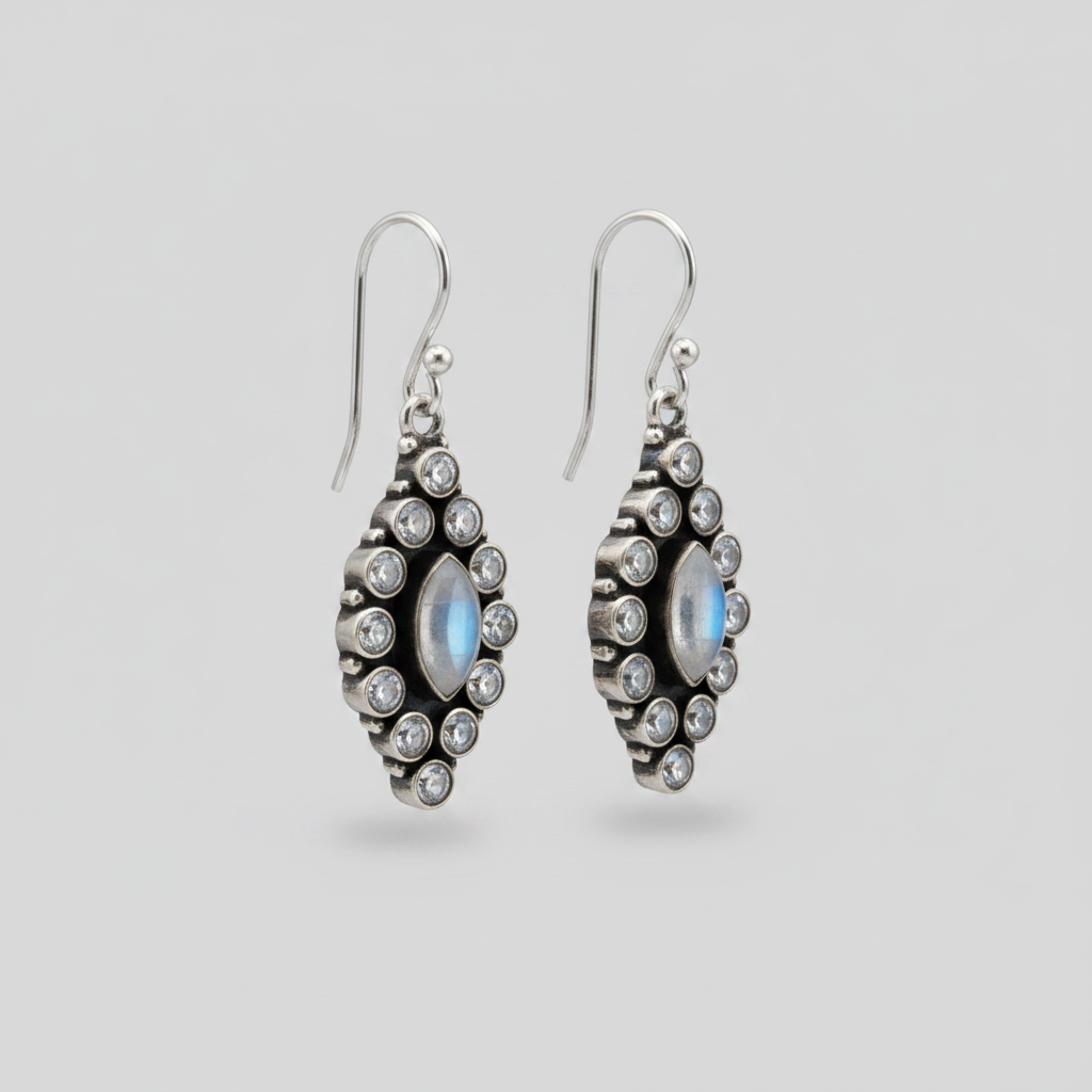 Chandmoni | Moonstone Sterling Silver Earrings