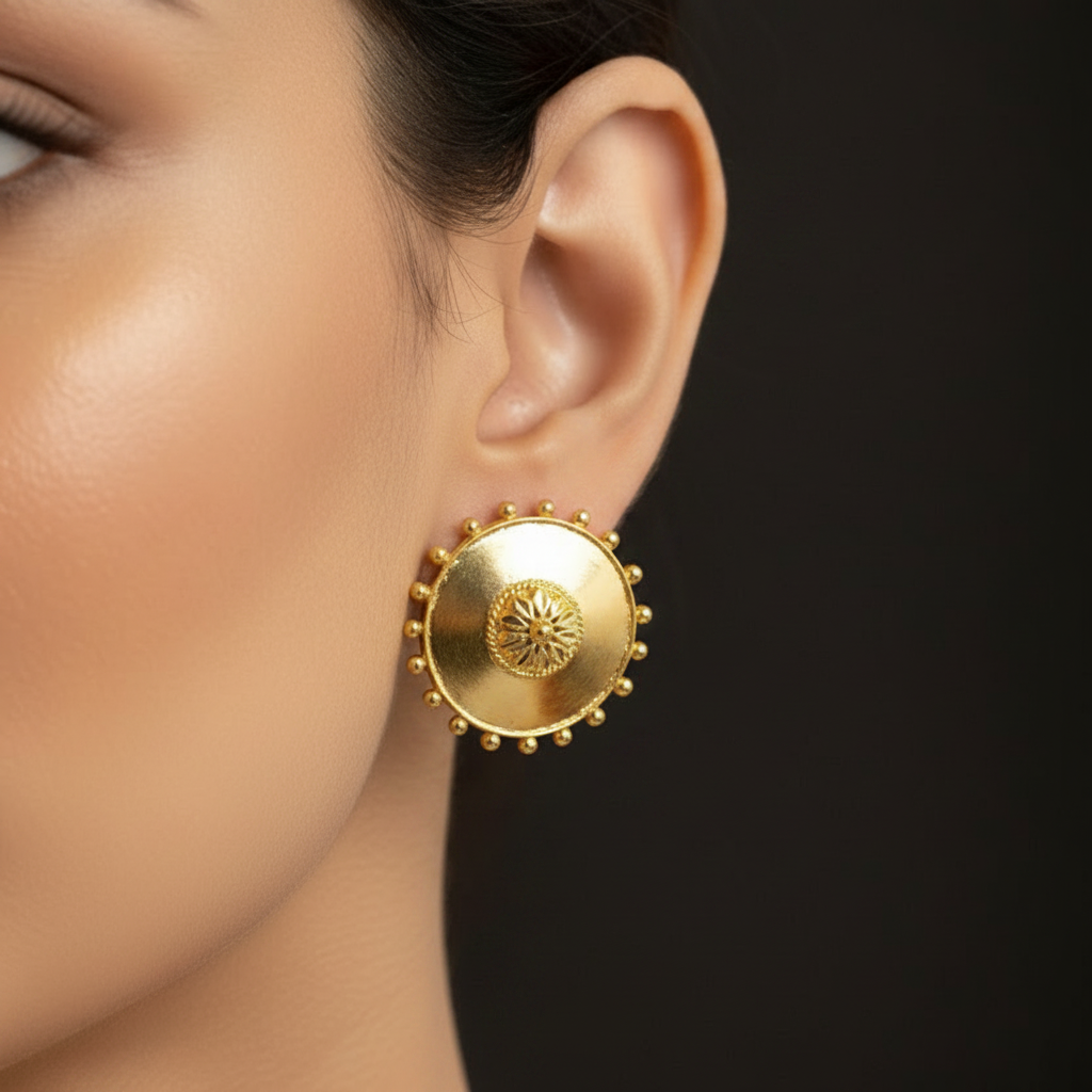 Charkar Gaan | Chorka Brass Golden Earrings